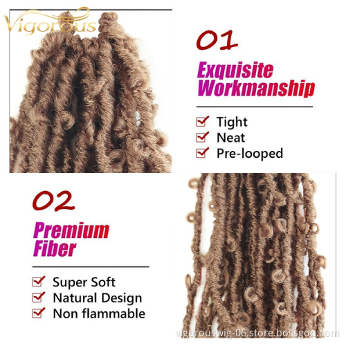 Vigorous attachments butterfly crochet faux locs jumbo braids for african hair wholesale pre stretched synthetic braiding hair